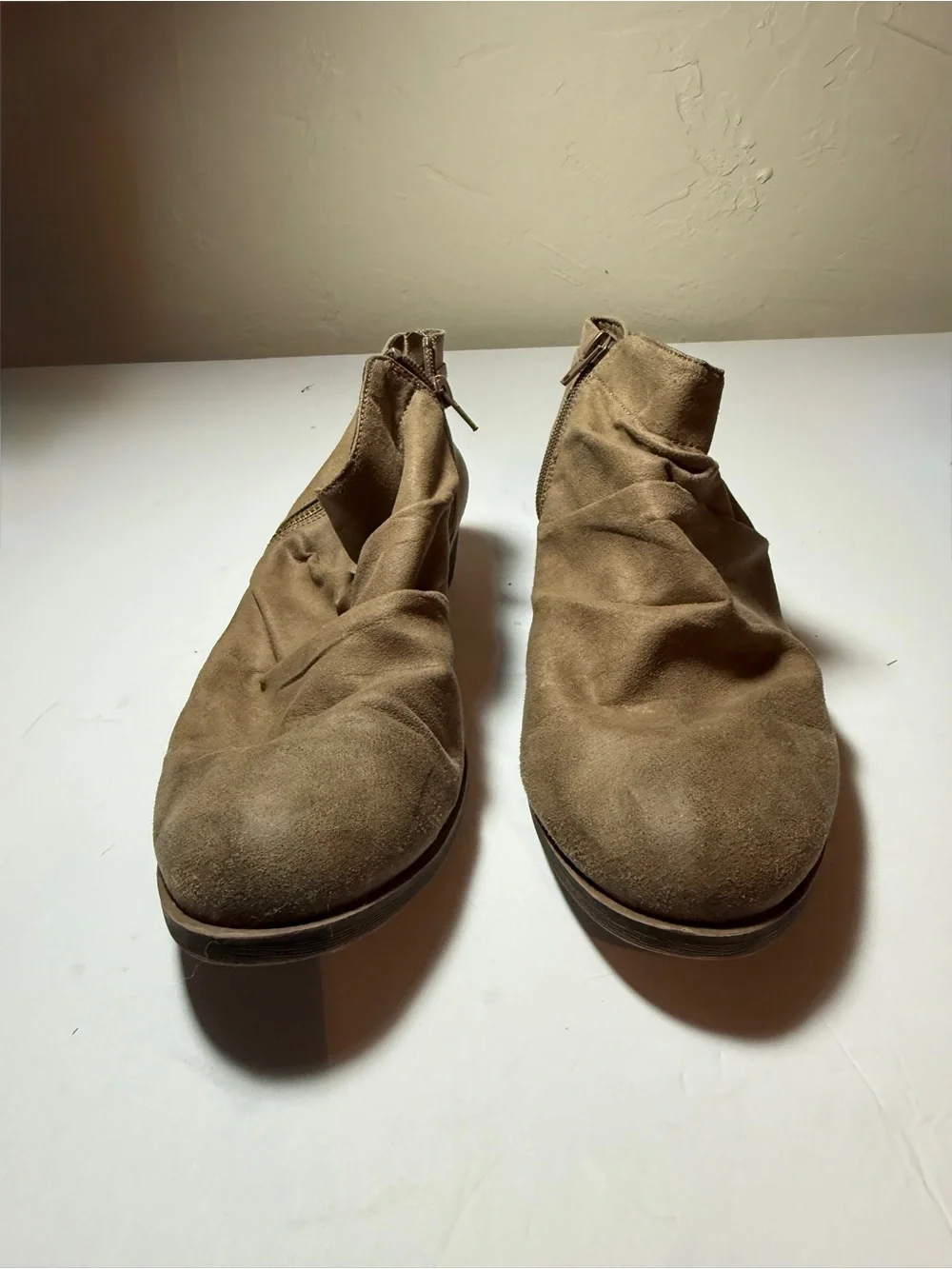 Maurice’s Women’s Sueded Faux Leather Tan Zip-Up Boots Size 10M